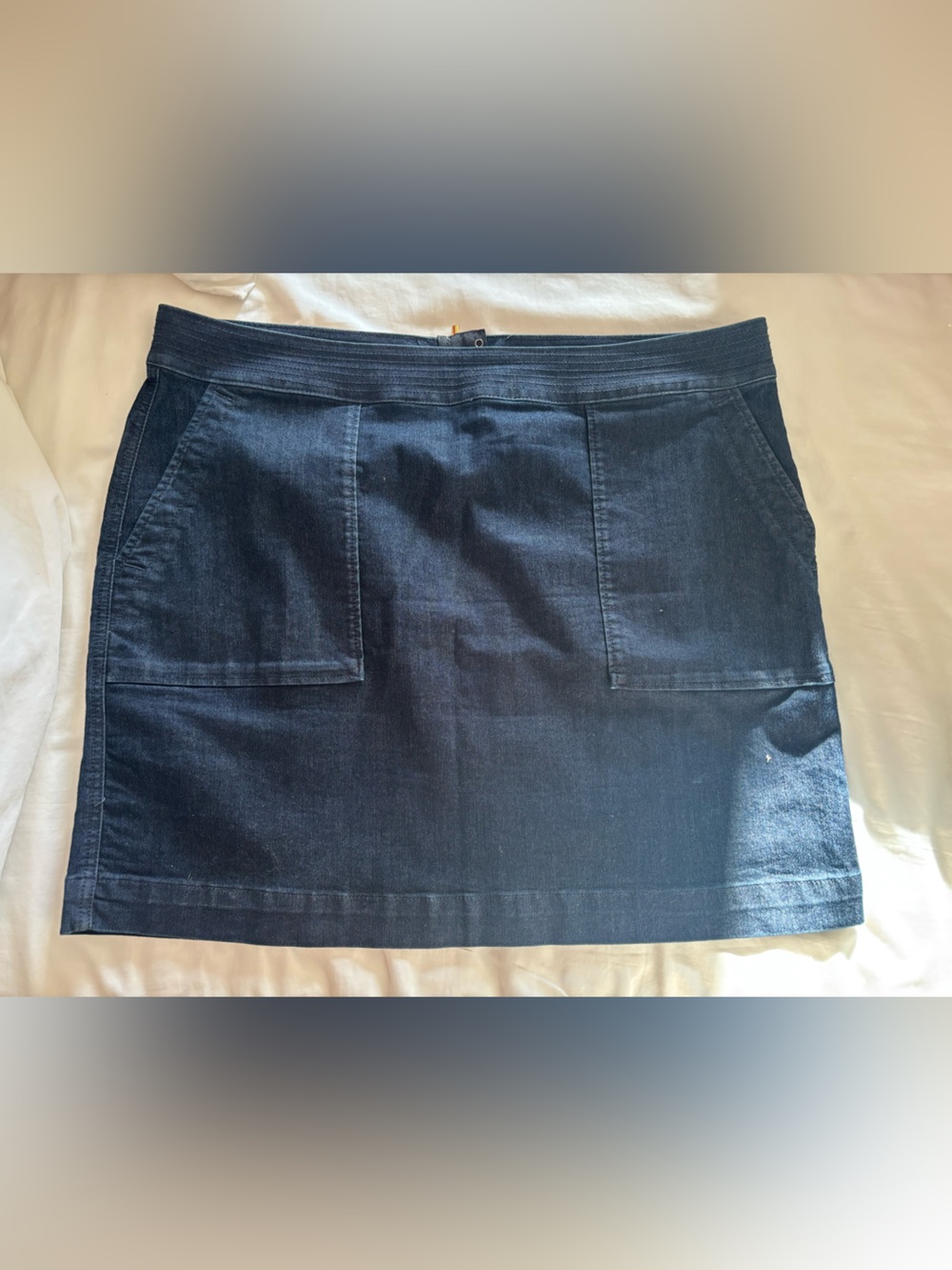 Ann Taylor Loft Dark Blue Denim Pocket Skirt — Sz 18
